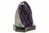Deep Purple Amethyst Geode With Wood Base - Uruguay #364441-1